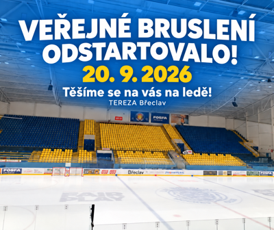 Od 20. září 2026 opět bruslíme na zimním stadionu TEREZA Břeclav a srdečně vás zveme na led!